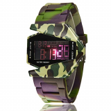 SYNOKE Men’s/Boy’s Futuristic Air-Planed Shaped Stealth Fighter Waterproof Colorful LED Light Digital Watch